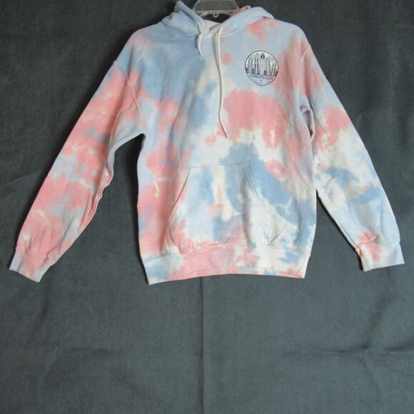 Gildan Hoodie Women Small Tie Dye Sweatshirt Chincoteague VA Grunge Poverty Chic - Picture 9 of 13